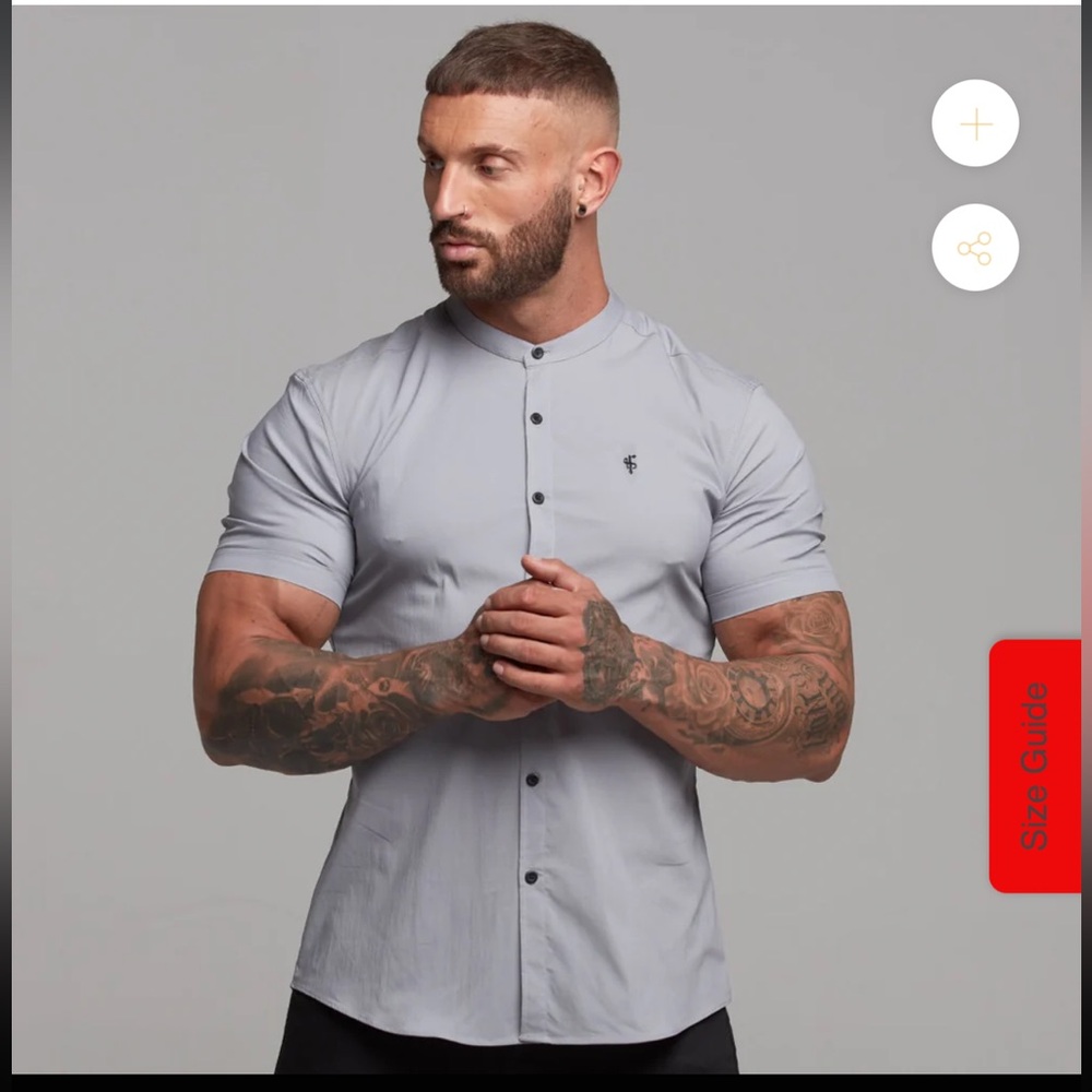 Men's Gray Short Sleeve Shirt